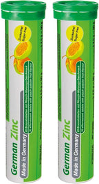 T&D German Zinc 5 mg - 40 Vegan Drink Effervescent Tablets - Peach-Passionfruit Flavor - Made in Germany