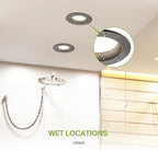 ASD 6 Inch Retrofit LED Recessed Lighting | Metal Trim Bronze 12W 1078LM 120V 2700K-5000K Adjustable Ceiling Downlights | Triac Dimmable Wet Rated Room Can Lights, ETL Energy Star, 6 Pack