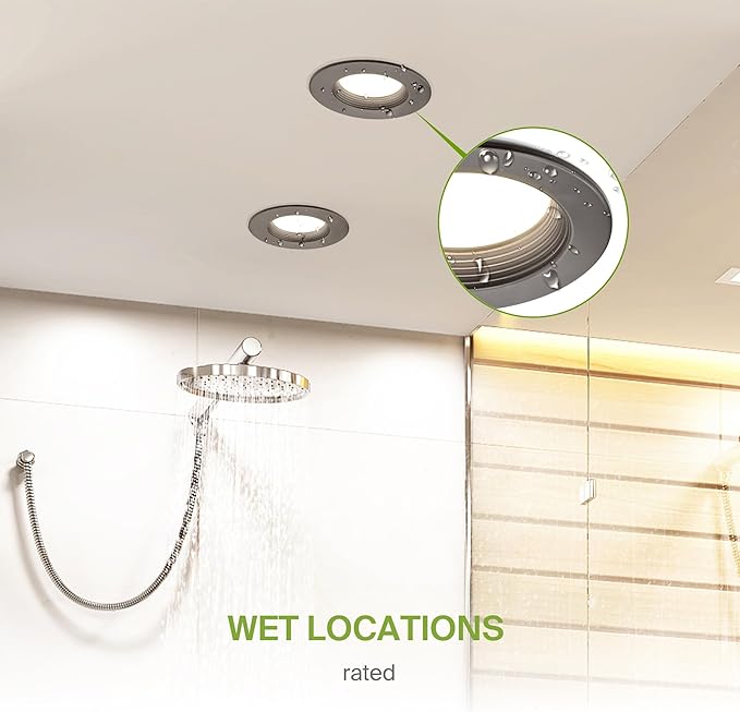 ASD 6 Inch Retrofit LED Recessed Lighting | Metal Trim Bronze 12W 1078LM 120V 2700K-5000K Adjustable Ceiling Downlights | Triac Dimmable Wet Rated Room Can Lights, ETL Energy Star