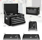 IRONMAX Portable Tool Box, 6 Drawers 24’’ Lockable Tool Storage Organizer Toolbox with Ball-Bearing Slides & Liner, Metal Tool Chest for Warehouse, Garage, Workshop, Household