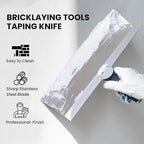 Mister Rui 8" Drywall Taping Knife, Stainless Steel Taping Knife, Plastering Spatula Tools, Plastering Tool, Soft Grip Handle for Drywall Joint Taping