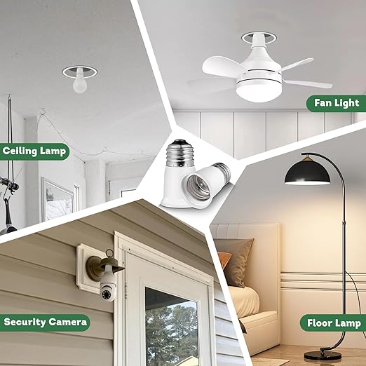 Light Socket Extender,E26 to E26 Medium Screw Bulb Socket Extension Adapter,Recessed Socket 1.2" Extensions,Light Cans Socket Extender Adapter