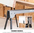 Evolution Power Tools Compact Folding Saw Horses Twin Pack (Aka Saw Bench, Sawhorse Pair) - Supports Up to 500KG - Lightweight & Portable (EVOSH1)