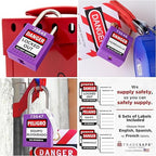 TRADESAFE Lockout Tagout Locks Set - 7 Purple Loto Locks, Lockout Locks Keyed Different, 2 Keys Per Lock, OSHA Compliant Lock Out Tag Out Padlocks, Safety Padlocks for Electrical Lockout Tag Out Kits