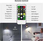 LED Wall Lights, Wall Lamp 3 Color Temperatures & Dimmable Magnetic 360° Rotation with Remote, Wall Sconces 3 Pcs with 3000mAh Rechargeable Battery, Cordless Wall Light for Reading Bedside Hallway