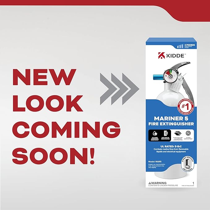 Kidde Mariner 5 Fire Extinguisher for Boats, Single-Use 5BC