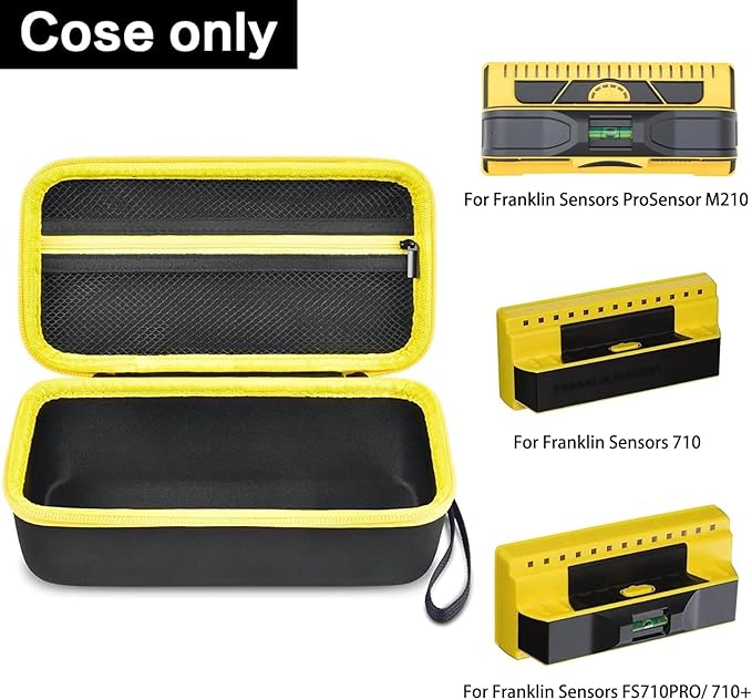 GWCASE Case Compatible with Franklin Sensors ProSensor M210 710PRO 710 Professional Stud Finder. Carrying Travel Storage Bag Holder with Mesh Pocket for Battery & Other Accessoires (Box Only)