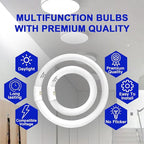 FC8T9 22W and FC12T9 32W Set Daylight, 8 inch T9 22 Watts Circular Light Bulbs, 12 inch 32 Watts Circline Fluorescent Bulb CRI 80, 6500K 3350 Lumen G10q