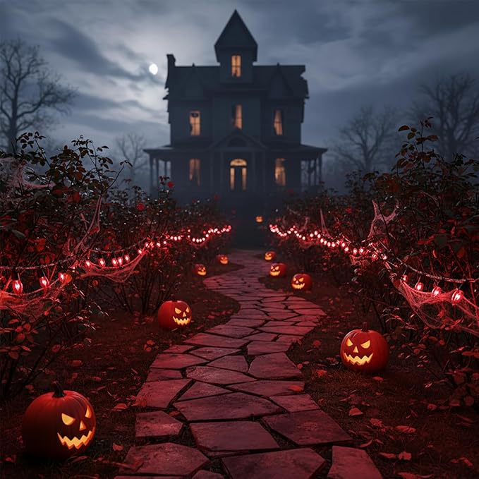 25 Pack Halloween Purple Replacement Bulbs,C9 Glass Incandescent Bulbs for Outdoor String Light, C9/E17 Candelabra Base 7 Watt Great for Night Lights and Holiday Decorations