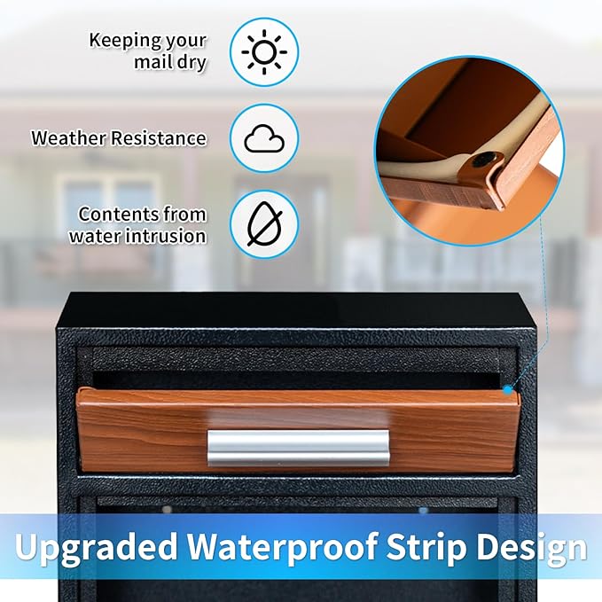 Combination Lock Wall-Mount Mailbox,Waterproof Heavy Duty Thickened Mailboxes for Outside, Security Drop Box with Lock, Extra Large Capacity Mounted Mailbox, XL