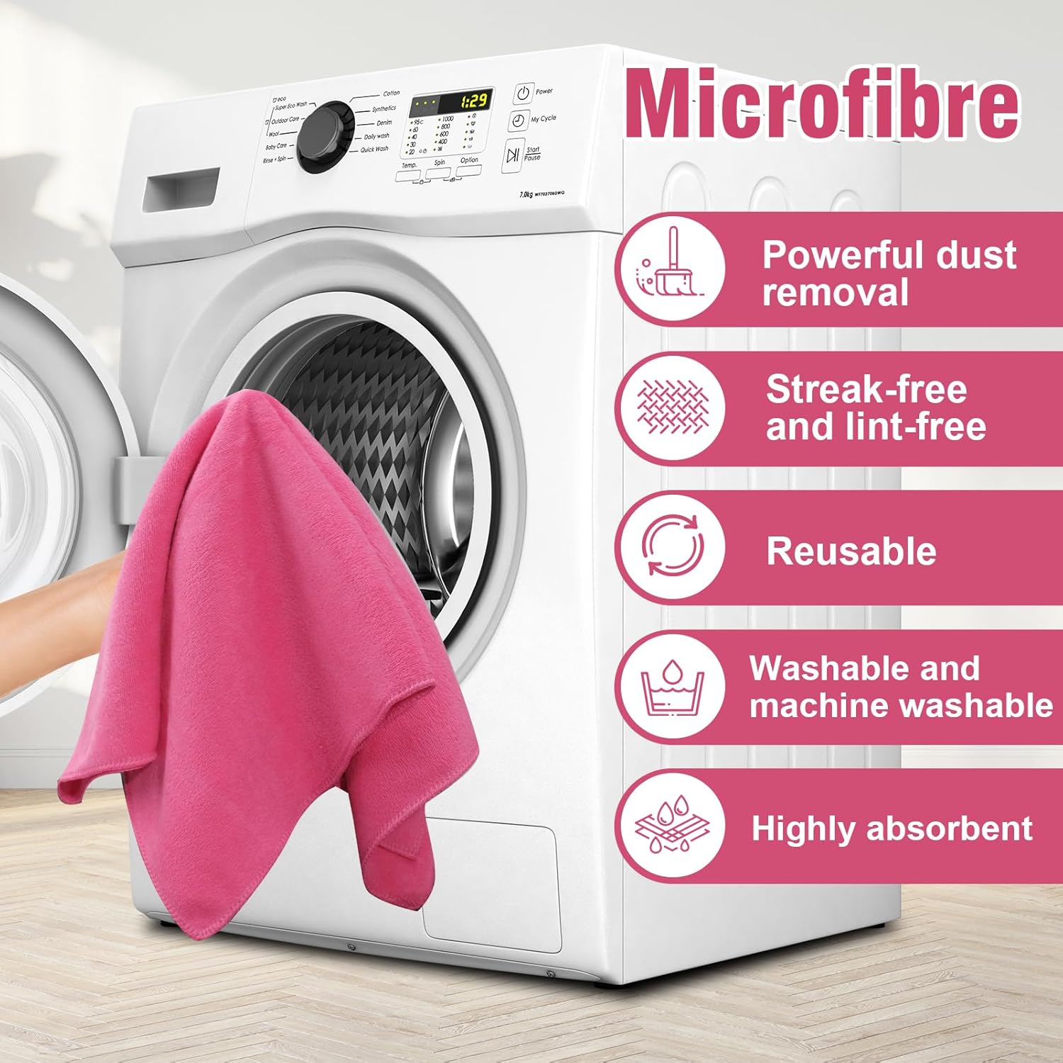 4 Pcs Multicolor Extra Large Microfiber Cleaning Cloth 30 x 20 Inch Reusable Thick Cleaning Towel Washable Solid Color Microfiber Towel for Home Office Window Cars Glass