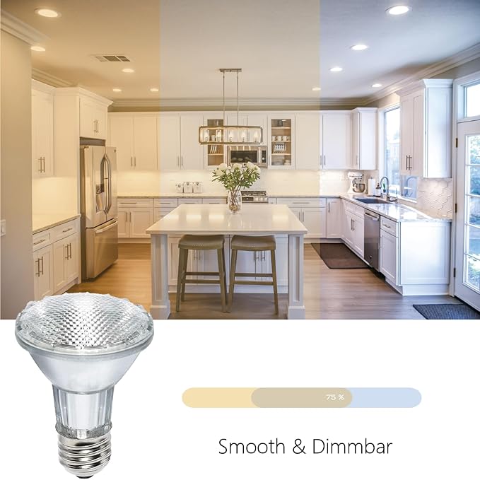 PAR20 Halogen Light Bulbs 3 Pack 120V 50w Dimmable, E26 Medium Base Flood Light Bulbs with 3000k Warm White,High Output Reflector for Kitchen Stove Hood and Range Hood Light Bulb.