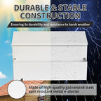 Wall Mount Mailbox, Large Capacity for House, Outside, with 3 Sets of 0-9 Number Stickers & Flower Planter, Galvanized Steel Rust-Proof Metal Post Drop Box, 15.74"×9.84"×6.41" White