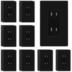 ENERLITES 40 Pack Black Decorator Receptacle with Screwless Wall Plate, Standard Electrical Wall Outlet, 15A 125V, Self-Grounding, 2-Pole, 3-Wire, 5-15R, UL Listed, 61502-TR-BKSID, Tamper Resistant