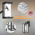 Juyace 18W Exterior Lighting Fixtures 4 Pack Budget-Friendly Outdoor Porch Lights Modern Black Sconces Wall Mount 1800Lm 3000K IP65 Waterproof for Garage House Patio Front Door Entryway