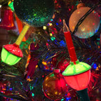 Christmas Bubble Replacement Bulbs, 4 Pack Vintage Multicolor Bubble Light Bulbs with Multicolor Liquid, Traditional Christmas Bubbles Light Bulbs for Christma Decorations, C7/E12 Base, 5 Watts