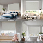 Motorized Blinds with Remote Cordless Automatic Motorized Shades Custom Blinds for Indoor Windows Smart Curtains with Alexa Google Home(Blackout Jacquard Beige,W57 x H72in)