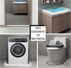 Silicone Wet Room Bathroom Floor Seal Screen Door Seal Strip Shower Dam Prevents Overflow of Water | Waterproof Self-Adhesive and Bendable Waterproof Strip for Wet and Dry Separation (White-59 inch)