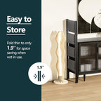 WOA WOA 4 Step Ladder, Folding Step Stool with Non-Slip Pedals, Portable Stepping Stool Household, Sturdy Steel Ladder, Space Saving for Kitchen, Anti Skid Feet, Support 330lbs - Black