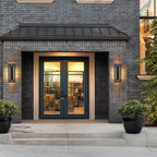 tewei 2 Pack Modern LED Outdoor Wall Lights, Black Exterior Wall Sconce & Indoor Wall Sconce Lighting Fixtures, 15.7'' Large Front Door Lights for Entrance, Hallway, 360° Beam Angle, Warm White 3000K