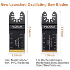 PECHAM 23PCS Titanium & Carbide Multitool Blades Oscillating Tool Saw Blades Heavy Duty for Hard Material, Metal/Steel Nails/Bolts/Screws Fit Most Oscillating Tools