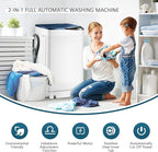 Portable Washing Machine, ARLIME Compact Mini Full-Automatic Laundry 2-In -1 Washer & Spin Dryer 7.7lbs Capacity W/Drainage Pump & Long Hose For Condo, Apartments, Dorms, RV’s Camping Living (Navy)