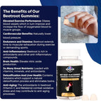 Beetroot Gummies - Magnesium and Vitamin C - Fruit Juice Extract - Gluten Free