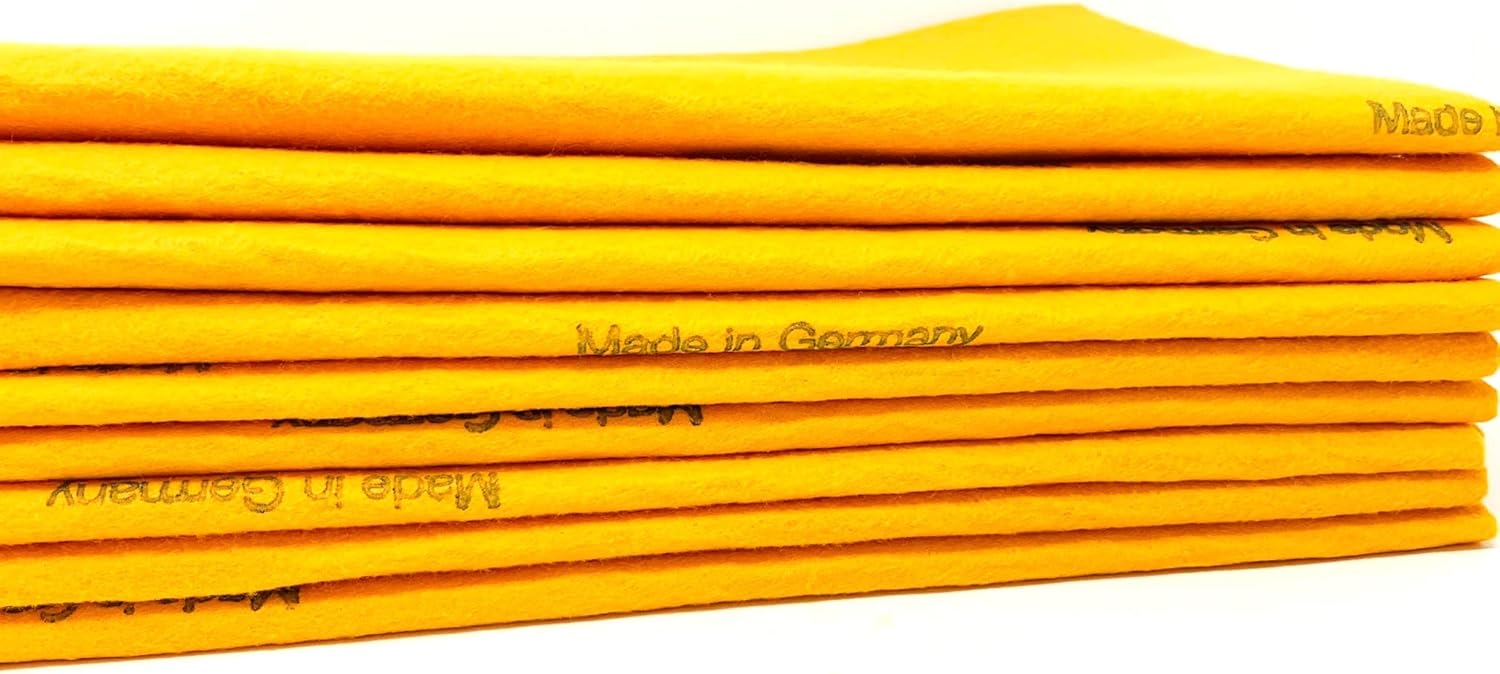 100 Pack Extra Large Original German Shammy Cloths Chamois Towels Super Absorbent for Pets, Parenting Tool Cleaning for Home and Commercial Use Wholesale Bulk (Orange)