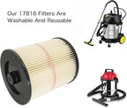 1 Pack Replacement Cartridge Filter Compatible with Craftsman 17816 9-17816 Wet Dry Vac fit 5/6/8/12/16/32 Gallon & Larger Vacuum Cleaner