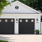 Darkaway Outdoor Lights Fixture Wall Mount, Exterior Wall Light with Water Ripple Glass Waterproof Black Outside Wall Sconce for House Porch Hallway Garage