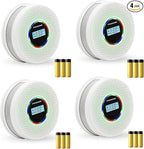 4 Pack Upgraded Combination Smoke and Carbon Monoxide Alarm Detector, Dual Sensor Smoke Alarm&Carbon Monoxide Detector (Includes Battery)