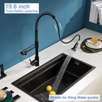 MENATT 3 Way Kitchen Faucet with Drinking Water Faucet, Dual Handles Pull Down Kitchen Faucet, 3 in 1 High Arc Water Filter Purifier Faucets, Matte Black