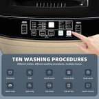 Portable Washing Machine 2.3 Cu. Ft. Full-Automatic Compact Washer Machine for Apartment, 10 Wash Program Small Portable Washer for Dorm, Apartment, RV, Home, Golden