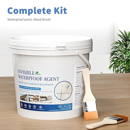 Liquid Waterproof Sealant, 70 Oz Invisible Waterproof Agent, Transparent Repairing Leak Adhesive Used for Cracks and leaks, Indoor & Outdoor Water Coating