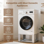 SKM Universal Washer & Dryer Pedestal for 27" & 28" Machines | Heavy-Duty Steel, 700LB Capacity | 15.7" Height, Anti-Slip & Shock-Absorbing, White