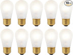 OHLECTRIC Frost White Night Light Bulbs (10-Pack) 11-Watt S14 Sign Bulb, Decorative Light Bulbs, E26 Medium Base, Colorful Bulbs, Dimmable, Sign Replacement Lamp for Indoor & Outdoor Use. Avg Hrs 5000