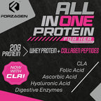 Forzagen All in One Protein for Her | Women’s Protein Powder with Multi Collagen Peptides | Hydrolyzed Collagen Supplement, Gut Health, Great for Pre & Post Workout | Vanilla, 30+ Servings