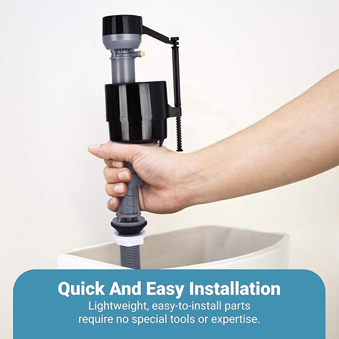 Toilet Tank Replacement Kit 2-Pack - Complete Parts: Universal Toilet Fill Valve and 2" Toilet Flapper Repair Kit - Toilet Flush Repair Kit - Efficient Flush System - 7.8Lx5.9Wx5.5H in