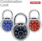 Combination Padlocks with Metal Body, Indoor Use for Gym Lockers & School Locker,Blue, 8-Pack