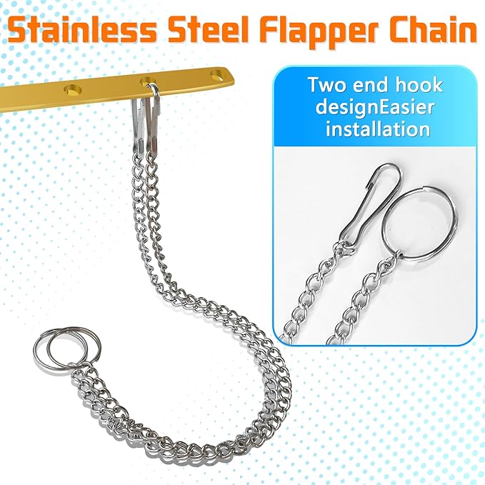 Boltigen Toilet Lever Replacement Kit - Front Mount Tank Flusher With Flapper Chain, Zinc Alloy Handle Compatible With American Standard