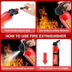 4 Pack Fire Extinguisher for Home with Mount - Upgraded 8-in-1 Portable Fire Extinguisher for Car Vehicle Boat House Kitchen, Water-Based Fire Extinguisher for A, B, C, K Fires