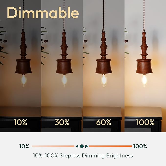 ALAMPEVER 800LM Super Bright Dimmable LED Light Bulb, E26 LED Bulb 100 Watt Equivalent, B11 2700K Soft White LED Candelabra Bulb, 5.5W, 12 Pack