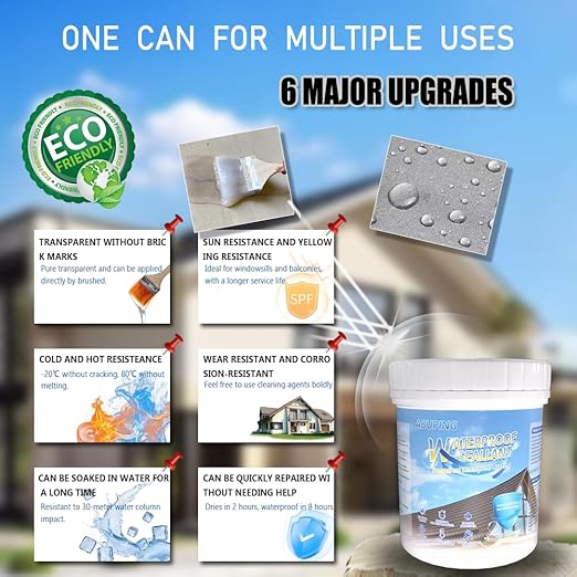 Waterproof Sealant, Acrylic polyols for The Preparation of high Performance Industrial coatings, Invisible Waterproof Coating, 70oz Suitable for Indoor and Outdoor Brick Wall, Metal, Ceramic