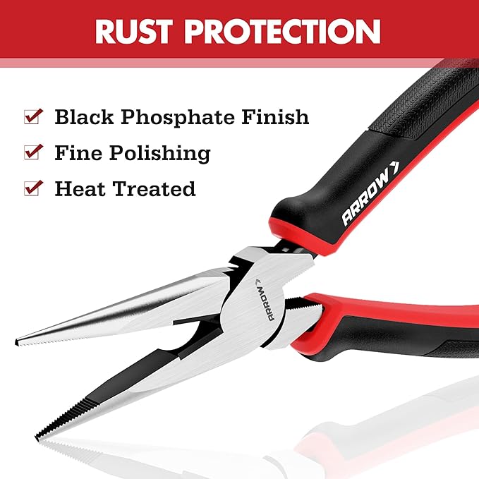 ARROW 3PC Pliers Set, Includes 8.5 Inch Linesman, 8 Inch Needle Nose Pliers, 6 Inch Diagonal Cutter, Comfortable Ergonomic Anti-slip Handle, for Basic Repairs