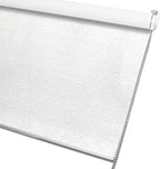 ALLBRIGHT 100% Blackout Roller Blinds Woven Shades with Striped Jacquard, Cordless Window Shades, UV Protection Fabric, Easy-Install for Indoor Home & Office, White Old, 28" W x 72" H