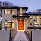 Darkaway Outdoor Post Lights, 21.3inch Large Exterior Post Lantern Lamp Waterproof Aluminum Housing Lamp with Seeded Glass, Fence Pole Deck Lighting for Garden Patio Pathway Driveway