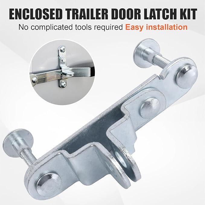 GDW Cargo Trailer Door Latch Hasp Keeper for Ramp Padlock Race Bar Lock Handle Enclosed Car Hauler (‎Trailer Door Hasp 2pack +Screws 4+Nuts 4)