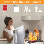 Emergency Fire Blanket for Camping Grill - Mondoshop Fire Retardant Blankets for Home Kitchen - Fireproof Blanket for Picnic, Grill, Car, Office, Warehouse, School, Fireplace
