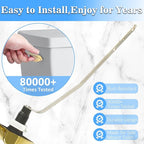 Toilet Handle Replacement Kit, Universal Side Mount Toilet Tank Flush Lever with Stainless Steel Flapper Chains Compatible with Kohler K-87115 Trip Lever, Polished/Shiny Gold