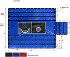 Mytee Products 24' x 27' Blue Lumber Tarp for Truck Cargo - Combination of 18 Oz/14 Oz Vinly Flatbed Tarps with 8' Drop - Waterproof Tarp for Trailers to Protect Cargo from Wind, Rain, Snow and Sun
